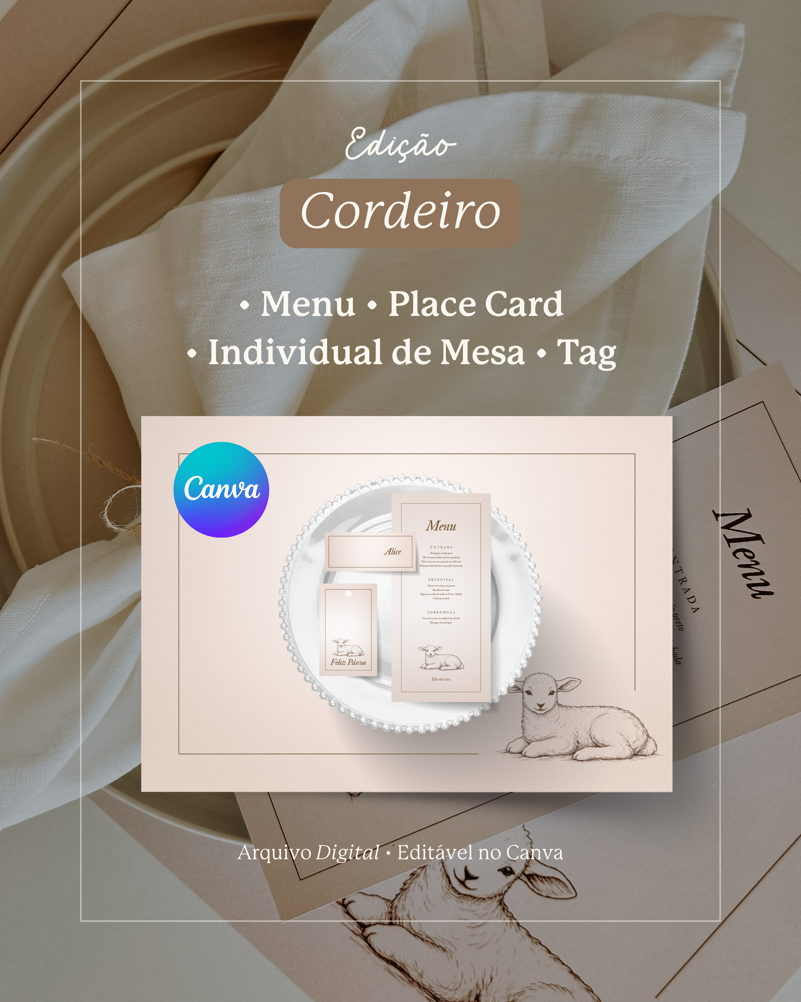 Mesa posta de Páscoa | Edição Cordeiro