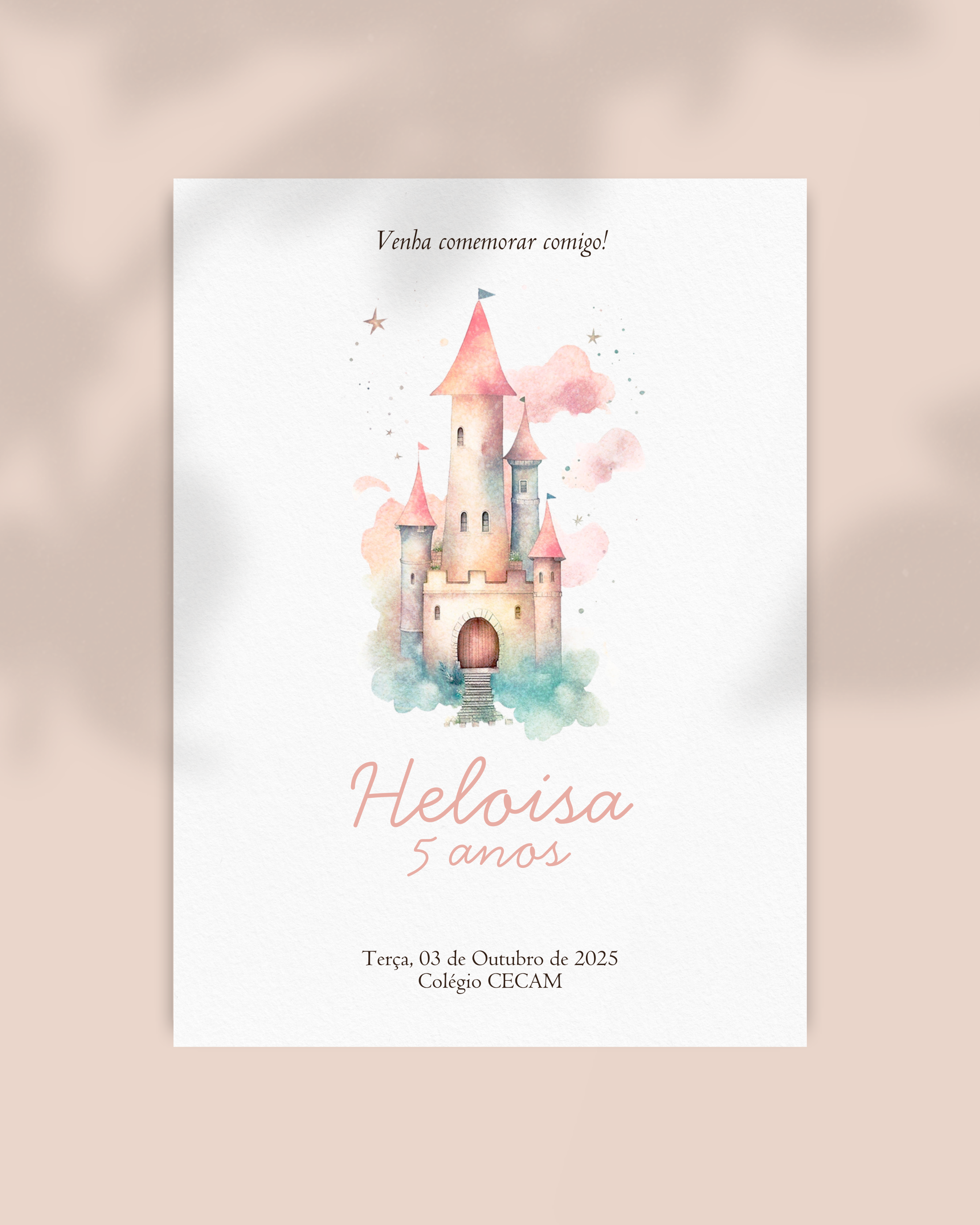 Convite Castle, Template Editável Canva